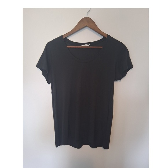 Vince Tops - Minimalist Vince Scoop Neck T-Shirt Womens Medium Black Pima Cotton Modal Tee